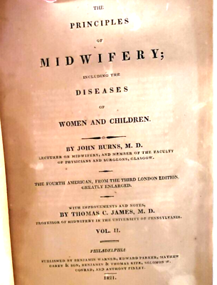 #ad THE PRINCIPLES OF MIDWIFERY John Burns 1821 Volume two Leather Medicine $195.00