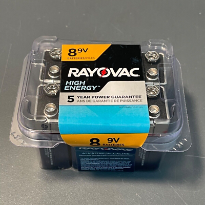 #ad #ad RAYOVAC 9V HIGH ENERGY ALKALINE BATTERIES X 8 COUNT EXP 02 25 NEW IN PACKAGE $12.75