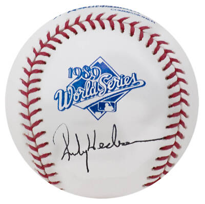 #ad #ad Rickey Henderson Signed Rawlings 1989 World Series Baseball In Black SS COA $244.08