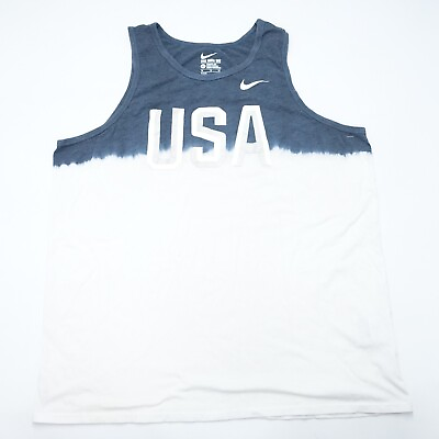 #ad Nike Tri Blend Tank Top Men XL Blue White USA Olympic Team Athletic Cut Pullover $26.99