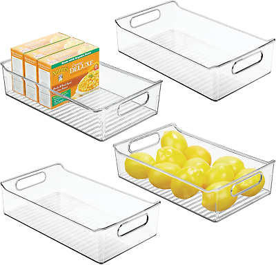 MDesign Plastic Kitchen or Pantry Storage Bins with Handles Organization in or $55.02