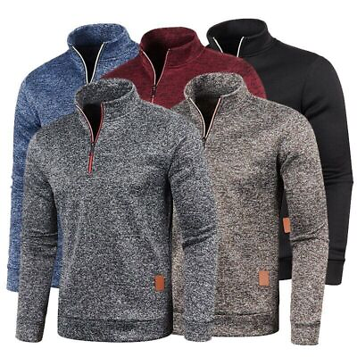 #ad Men#x27;s Fleece Thicker Sweater Coat Pullover Male Wool Sweaters $43.65