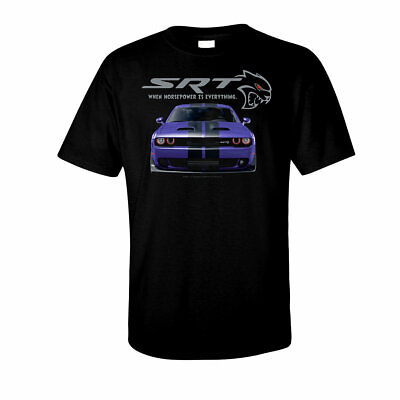 #ad Dodge SRT Hellcat T Shirt Black w Dodge Challenger amp; quot;SRTquot; Script Logo $24.95
