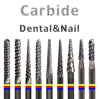 9 Type with Spiral Cut Tungsten Powder Carbide Burr Nail Drill Bit Cuticle Clean $16.60