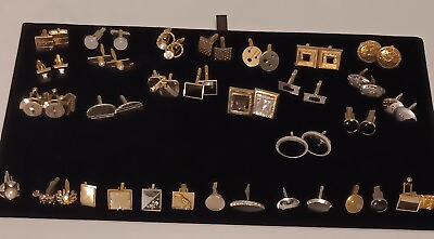#ad CUFFLINKS LOT OF 19 SETS amp; 14 WITH NO MATES VINTAGE MENS AND WOMENS $25.00