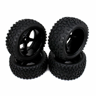RCAWD RC Tires amp; Wheel Rims Set 12mm Hex Hub 1 10 Off Road Car Buggy Truck $25.88