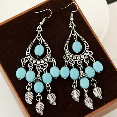 Beautiful Fashion Handmade Turquoise Stone Chandelier Earrings $12.95