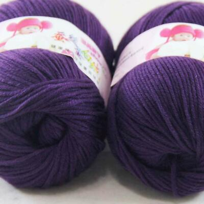 #ad Sale New 2ballsx50g Soft Cashmere Silk Velvet Baby Hand Knitting Crochet Yarn 42 $9.74