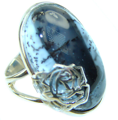 #ad Top Quality Dendritic Agate .925 Sterling Silver handcrafted Ring size: 6 adjus $72.93