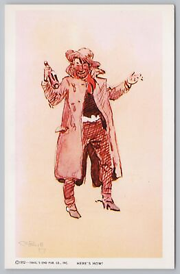 Western Charles M. Russell Reprint 1952 Herf#x27;s Howl Trails End Pub Co Postcard $2.80