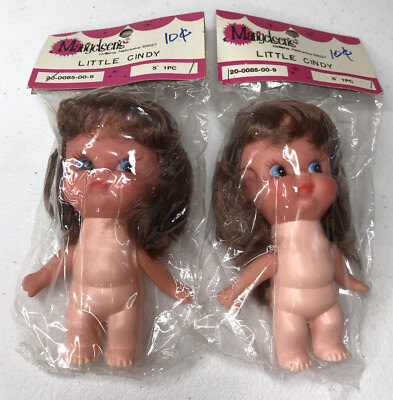 #ad Vintage Mangelsens Little Cindy Doll Lot of 2 Blue Eyes 5” NOS NIP $6.26