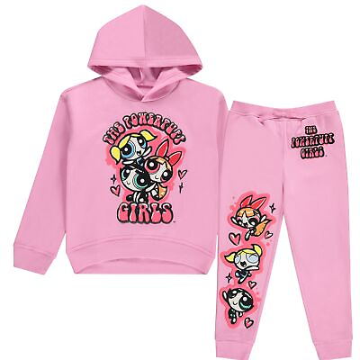 #ad POWERPUFF GIRLS Pullover Hoodie and Jogger Sweatpants Clothing Set Little... $39.99