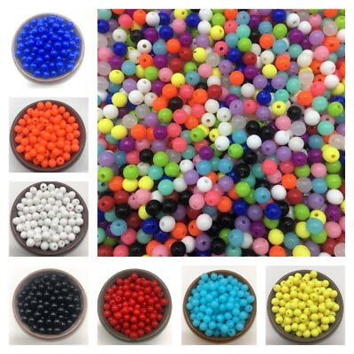 6 8 10 12mm Round Acrylic Mixed Color Beads Used For Jewelry Handmade DIY #ad $4.51