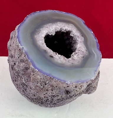 #ad BEAUTIFUL BRAZILIAN AGATE GEODE 1LB NATURAL BLUE AND PURPLE DISPLAY AGATE $49.98