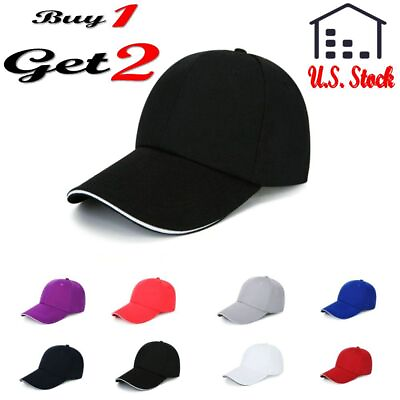 #ad Baseball Cap Dad Hats Cotton Adjustable Fitted Multicolor Wide Brim Outfit Hot $7.98