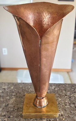 #ad Vintage Copper Heart Shaped Vase $17.99