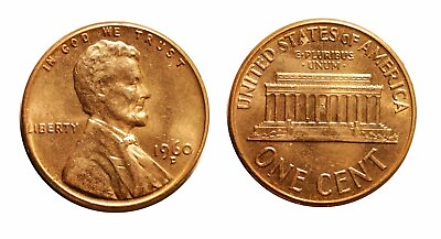 #ad 1960 D D Lincoln Cent CONECA RPM 060 #60 Choice bu Red $4.95
