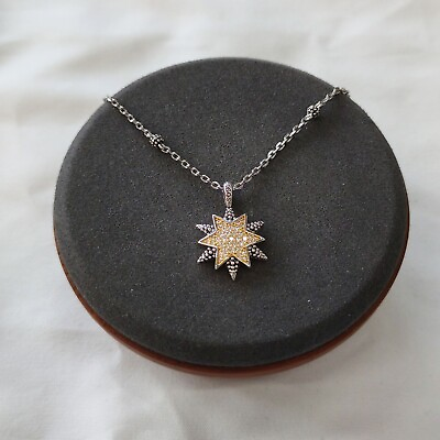 NEW LAGOS North Star Sterling Silver amp; Golden Two Tone Star Pendant Necklace $110.00