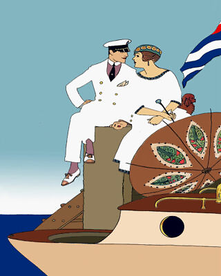 #ad 401061 Sailing Vintage Seascape Marine Couple ative WALL PRINT POSTER US $13.95