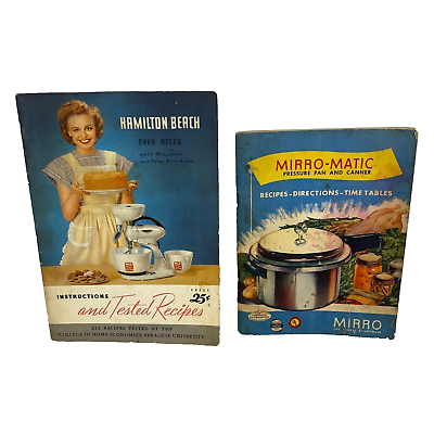 #ad 2 Vintage Cookware Manuals amp; Recipe Books Hamilton Beach and Mirro Matic Steamer $10.46