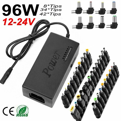 #ad 8 34 Tips 96W Universal Power Supply Charger for Laptop amp; Notebook AC DC Power $24.99