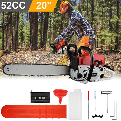 52CC 20quot; Gasoline Chainsaw Powered Wood Cutting Engine Gas Crankcase Chain Saw #ad $83.98