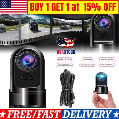 #ad #ad 1080P HD 360° Rotating Mini ADAS Dashcam New Mini Front Dash Camera for Cars US $6.99