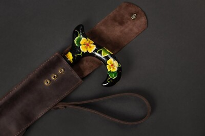 #ad Brown Bag for Walking Stick Storage Walking Cane Case Leather Cane Holder Rack $55.80